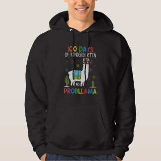 Sudadera 100 Days Kindergarten No Prob Llama Teacher 100th