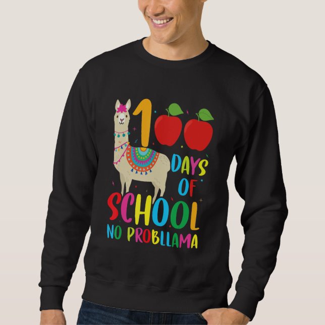 Sudadera 100 Days Llama Alpaca Pun Meme Sarcastic 100th Day (Anverso)