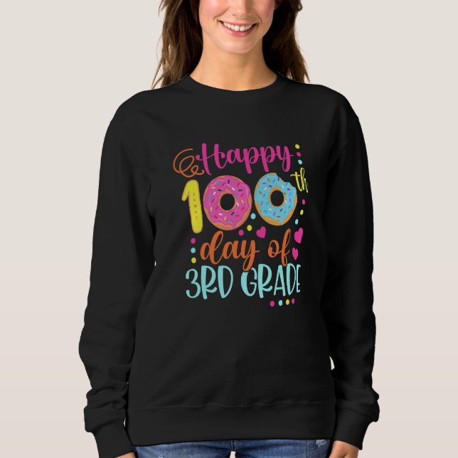 Sudadera 100 Days of 3rd Grade Teacher Kids Smarter Donuts  (Anverso)