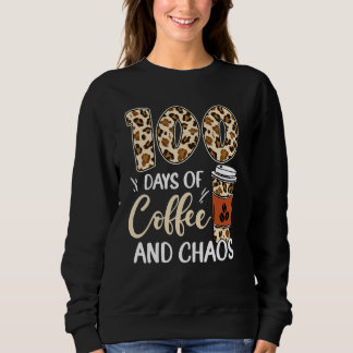 Sudadera 100 Days Of Coffee And Chaos 100th Day Of School L