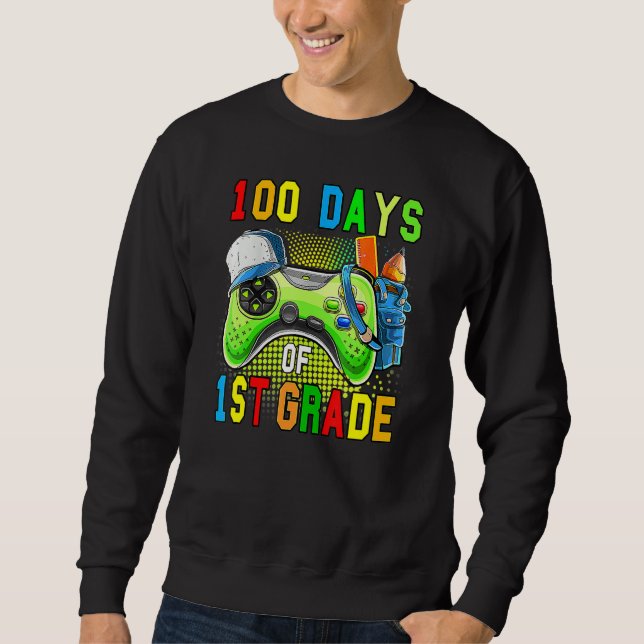 Sudadera 100 Days Of First Grade Level Unlocked 100 Days Of (Anverso)