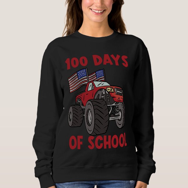 Sudadera 100 Days Of Kindergarten Monster Truck (Anverso)