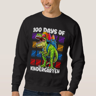 Sudadera 100 Days Of Kindergarten School Dinosaur Dino Trex