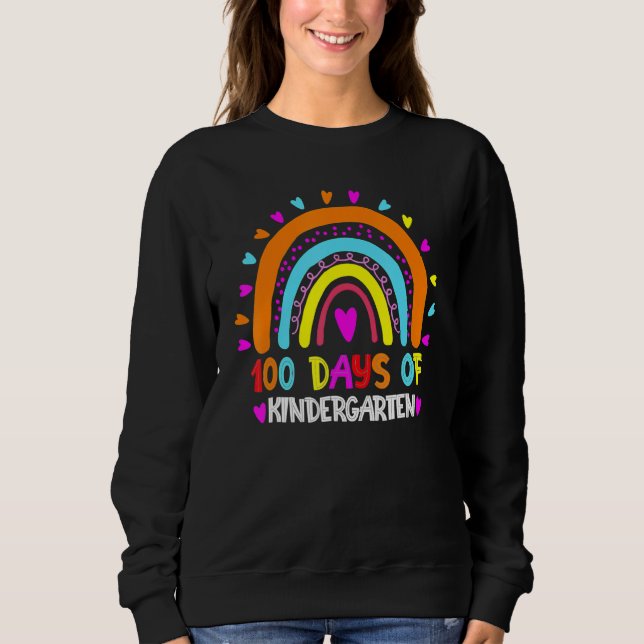 Sudadera 100 Days Of Kindergarten School Teacher Smarter Ra (Anverso)