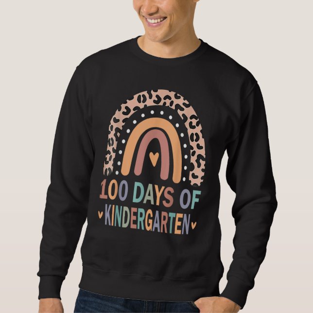 Sudadera 100 Days Of Kindergarten School Teacher Smarter Ra (Anverso)