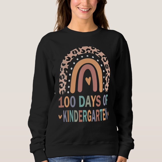 Sudadera 100 Days Of Kindergarten School Teacher Smarter Ra (Anverso)