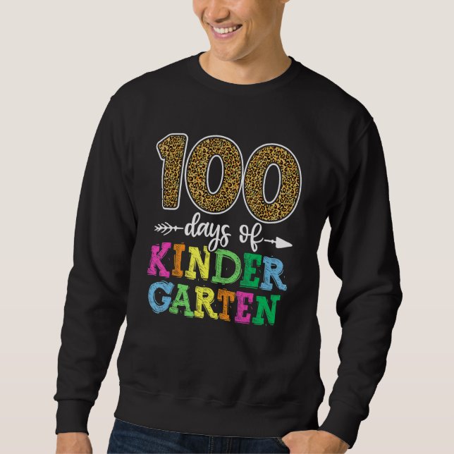 Sudadera 100 Days Of Kindergarten Shirt, Kid Boy Girl Teach (Anverso)