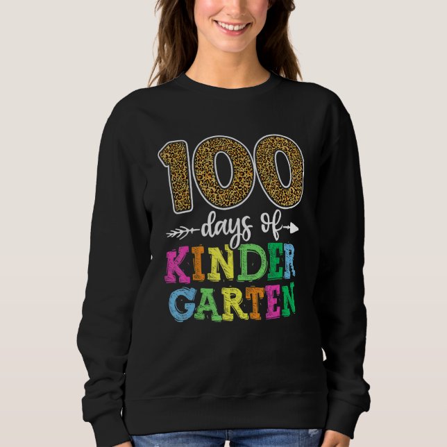 Sudadera 100 Days Of Kindergarten Shirt, Kid Boy Girl Teach (Anverso)