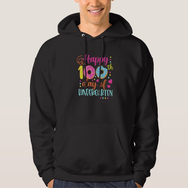 Sudadera 100 Days of Kindergarten Teacher Kids Smarter Donu (Anverso)