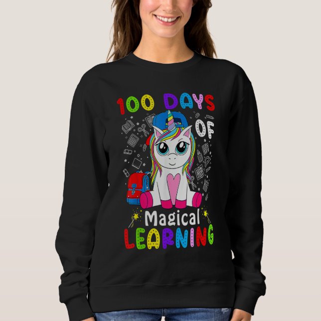 Sudadera 100 Days of Magical Learning School Smarter Dabbin (Anverso)