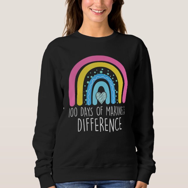 Sudadera 100 Days of Making A Difference 100th Day of Schoo (Anverso)