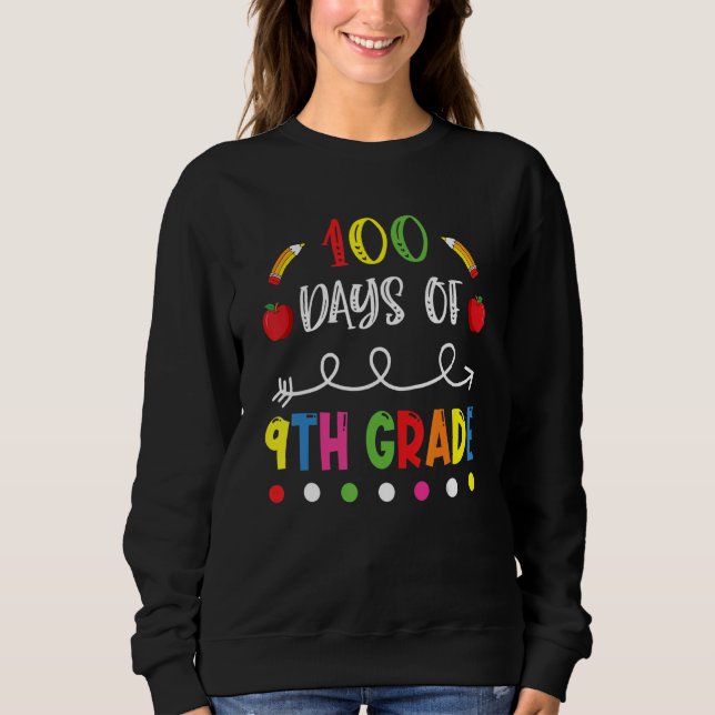 Sudadera 100 Days of Ninth Grade Teacher 100th Day of Schoo (Anverso)