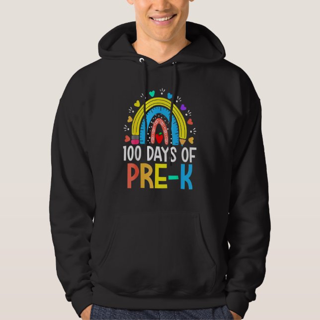 Sudadera 100 Days Of Pre K Happy 100th Day Of School Teache (Anverso)