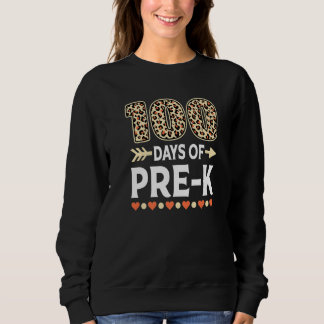 Sudadera 100 days of Pre-K Leopard 100th day of School Teac
