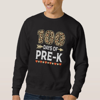 Sudadera 100 days of Pre-K Leopard 100th day of School Teac