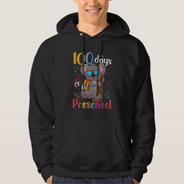 Sudadera 100 Days Of Preschool Koala 100th Day School Presc (Anverso)