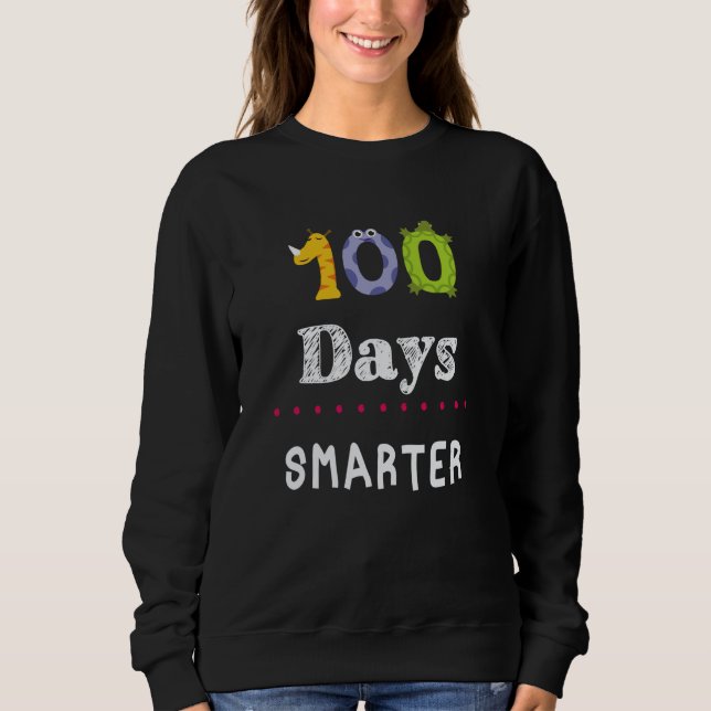 Sudadera 100 Days of School 100 Days Smarter kids teacher m (Anverso)
