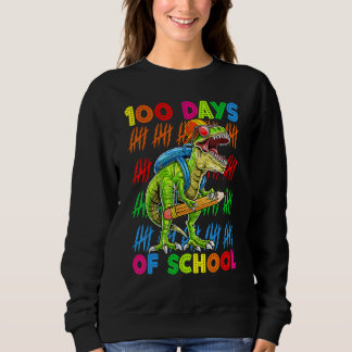 Sudadera 100 Days Of School 100th Day Dinosaur Trex Pencil