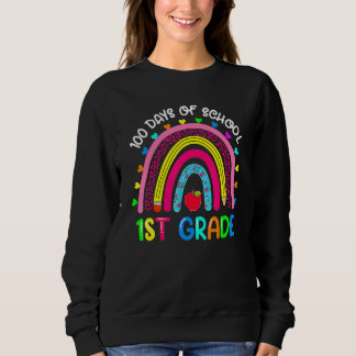 Sudadera 100 Days Of School 1st Grade Cute Rainbow 100th Da