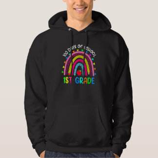 Sudadera 100 Days Of School 1st Grade Cute Rainbow 100th Da