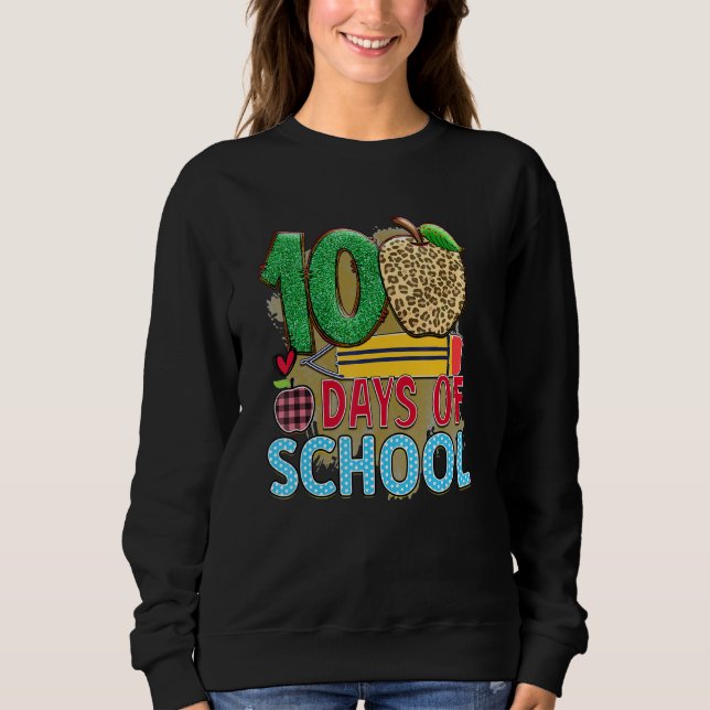 Sudadera 100 Days Of School Apple Pencil  Student Teacher (Anverso)