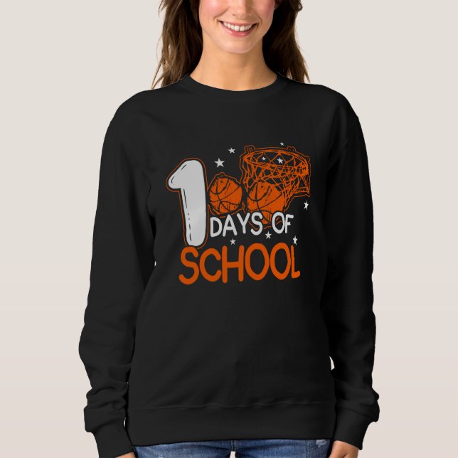 Sudadera 100 Days Of School Basketball Dunking Student (Anverso)