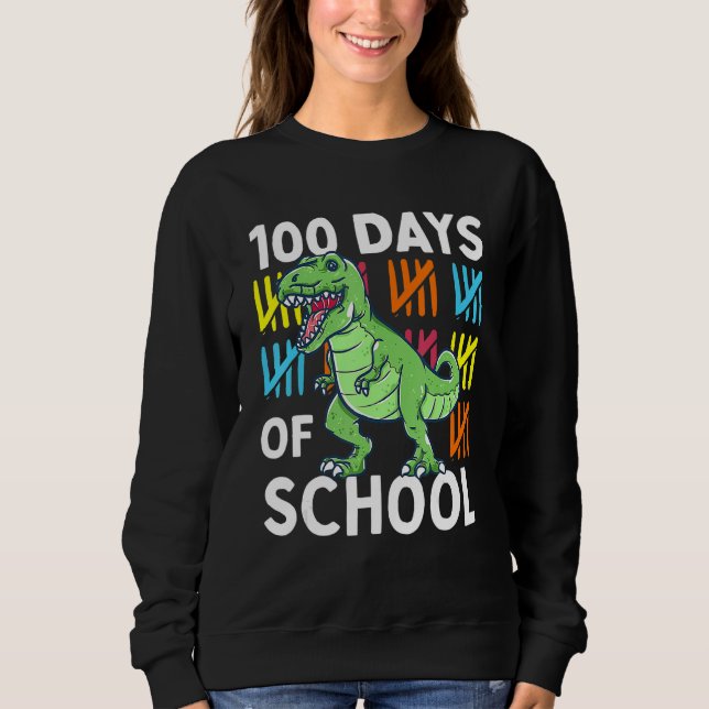Sudadera 100 Days Of School Boys Dinosaur 100th Day Dino (Anverso)