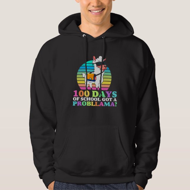 Sudadera 100 Days Of School Cool Got A Probllama Llama 100t (Anverso)