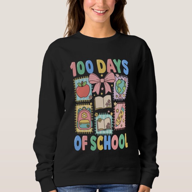 Sudadera 100 Days of School Coquette 100 Days Smarter 100th (Anverso)