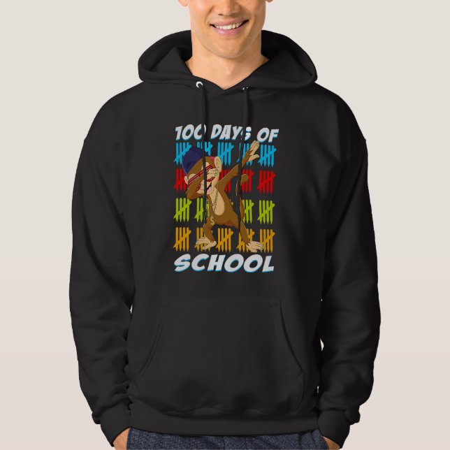 Sudadera 100 Days Of School Dabbing Monkey Funny Animal Lov (Anverso)
