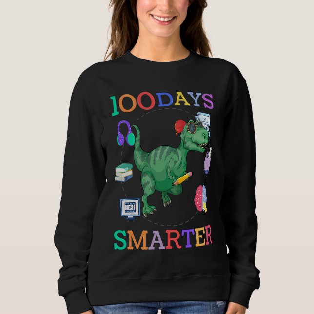 Sudadera 100 days of school dinosaur boys kids 100th day ki (Anverso)