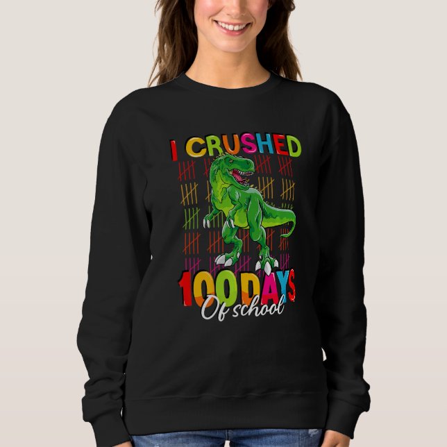 Sudadera 100 days of school dinosaur boys kids 100th day of (Anverso)