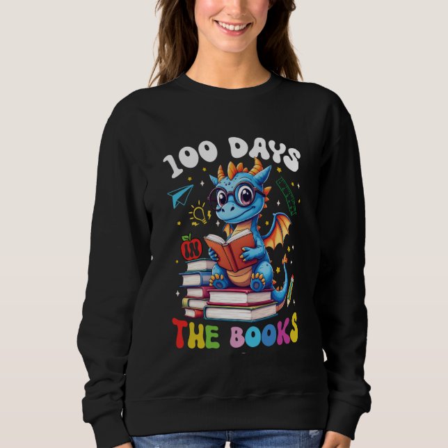 Sudadera 100 Days of School Dragon Reading 100th Day Boys G (Anverso)