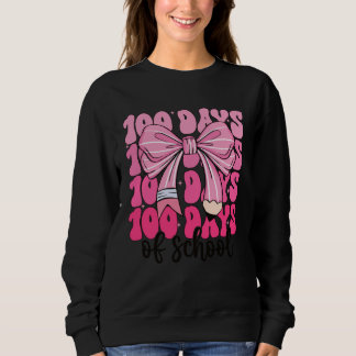 Sudadera 100 Days of School Girls Coquette Bow 100th Day of