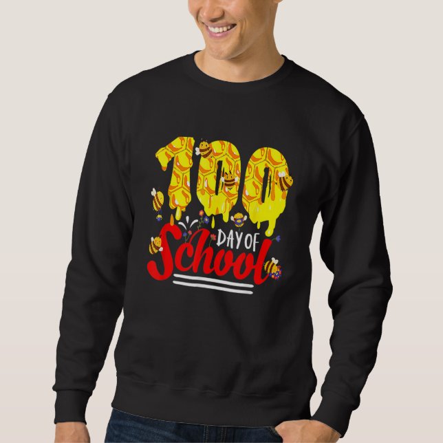 Sudadera 100 Days Of School Group Cute Bees Funny Teachers  (Anverso)