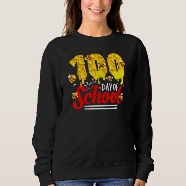 Sudadera 100 Days Of School Group Cute Bees Funny Teachers  (Anverso)