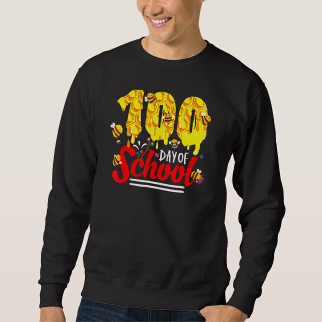 Sudadera 100 Days Of School Group Cute Bees Funny Teachers  (Anverso)