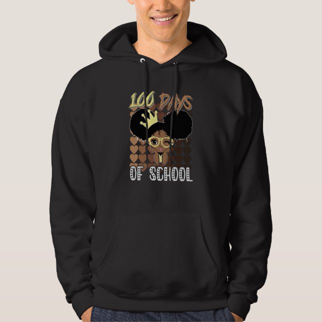 Sudadera 100 Days Of School Kids Girl Black African America (Anverso)