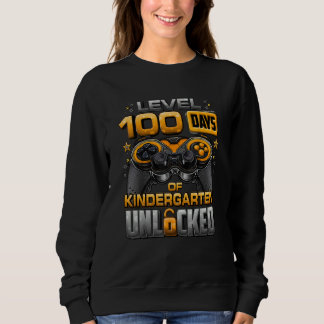 Sudadera 100 Days Of School Kindergarten Level Unlocked Vid