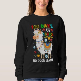 Sudadera 100 Days Of School No Prob-llama Llama Teacher And