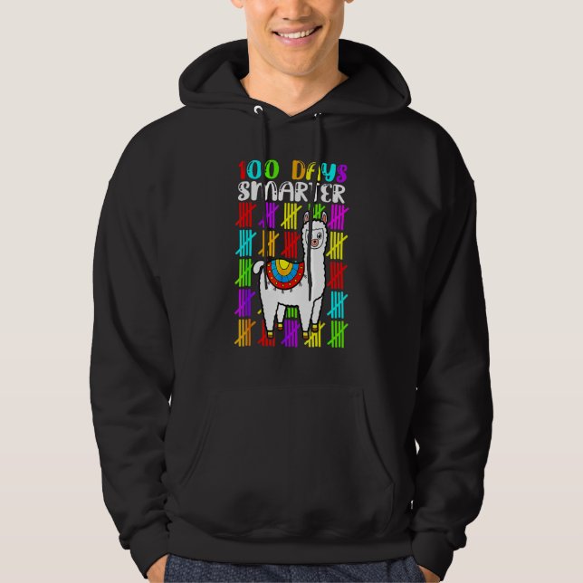 Sudadera 100 Days Of School No Problem Llama Kids 100th Day (Anverso)