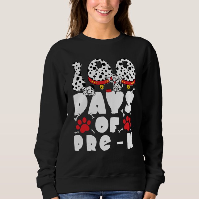 Sudadera 100 Days of School Pre k Dalmatian Dog Kids 100 Da (Anverso)