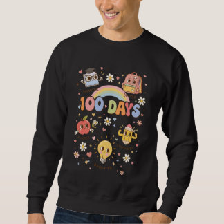 Sudadera 100 Days of School Retro Groovy 100th Day of Schoo