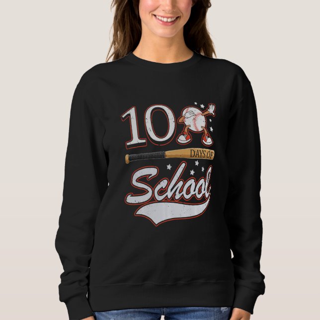 Sudadera 100 Days Of School Sports Game Baseball Player Stu (Anverso)