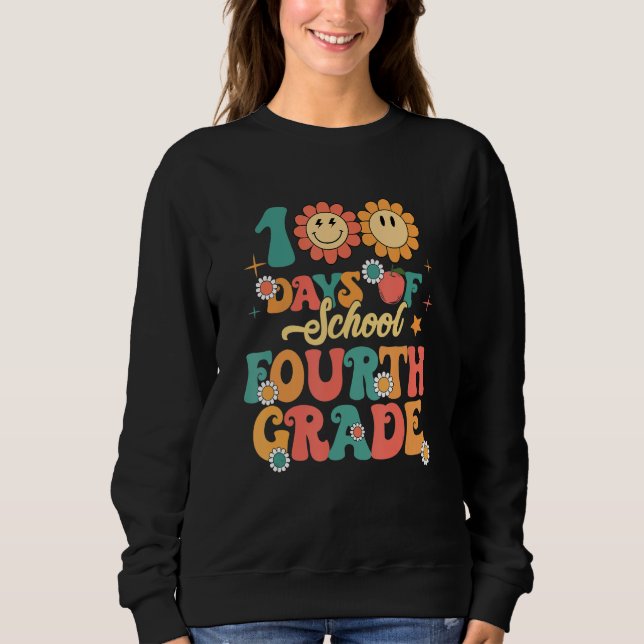 Sudadera 100 Days Of School Teachers Women Girls Happy 100t (Anverso)