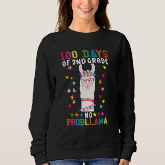 Sudadera 100 Days Of Second 2nd Grade No Prob Llama Teacher