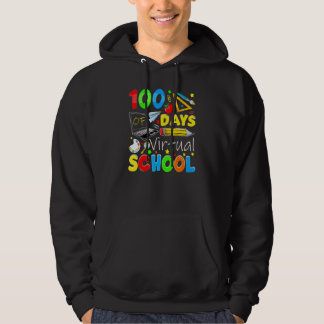 Sudadera 100 Days Of Virtual School Funny 100th Day Of Scho