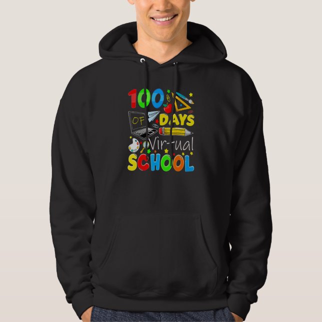 Sudadera 100 Days Of Virtual School Funny 100th Day Of Scho (Anverso)