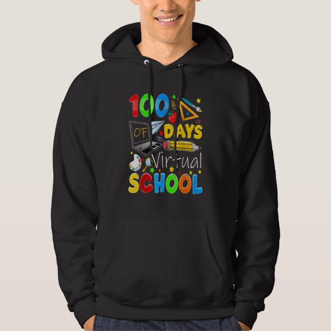 Sudadera 100 Days Of Virtual School Funny 100th Day Of Scho (Anverso)