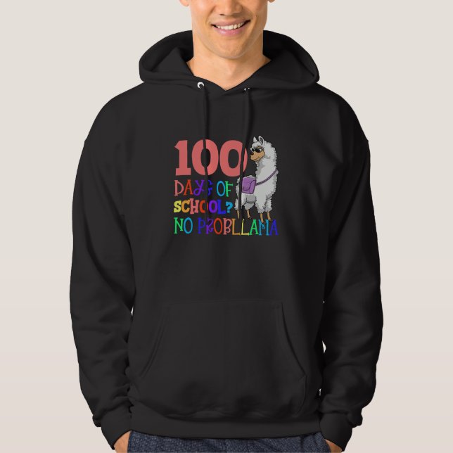 Sudadera 100 Days School No Sample Llama Teacher Or Student (Anverso)